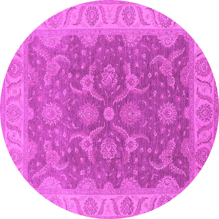 Round Oriental Pink Traditional Rug, urb777pnk