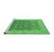 Sideview of Machine Washable Oriental Emerald Green Traditional Area Rugs, wshurb777emgrn