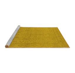 Sideview of Machine Washable Oriental Yellow Traditional Rug, wshurb778yw