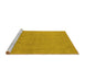 Sideview of Machine Washable Oriental Yellow Traditional Rug, wshurb778yw