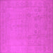 Square Oriental Pink Traditional Rug, urb778pnk