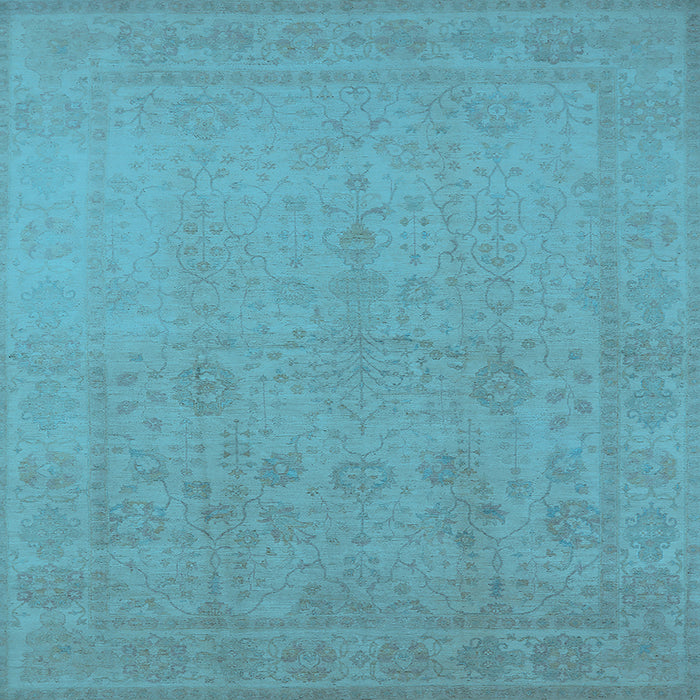 Square Oriental Light Blue Traditional Rug, urb778lblu