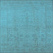 Square Oriental Light Blue Traditional Rug, urb778lblu