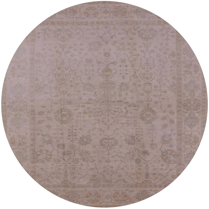 Round Machine Washable Industrial Modern Rose Dust Purple Rug, wshurb778