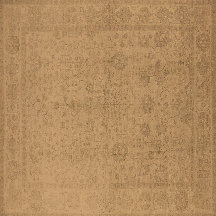 Square Machine Washable Oriental Brown Traditional Rug, wshurb778brn