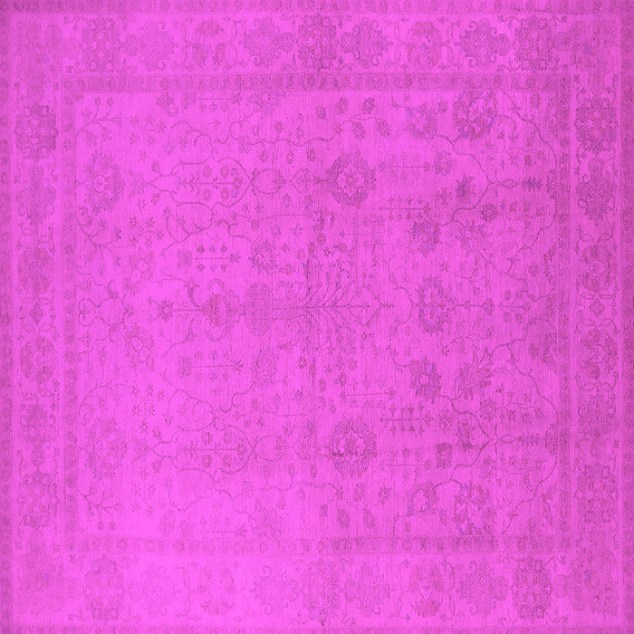 Square Machine Washable Oriental Pink Traditional Rug, wshurb778pnk