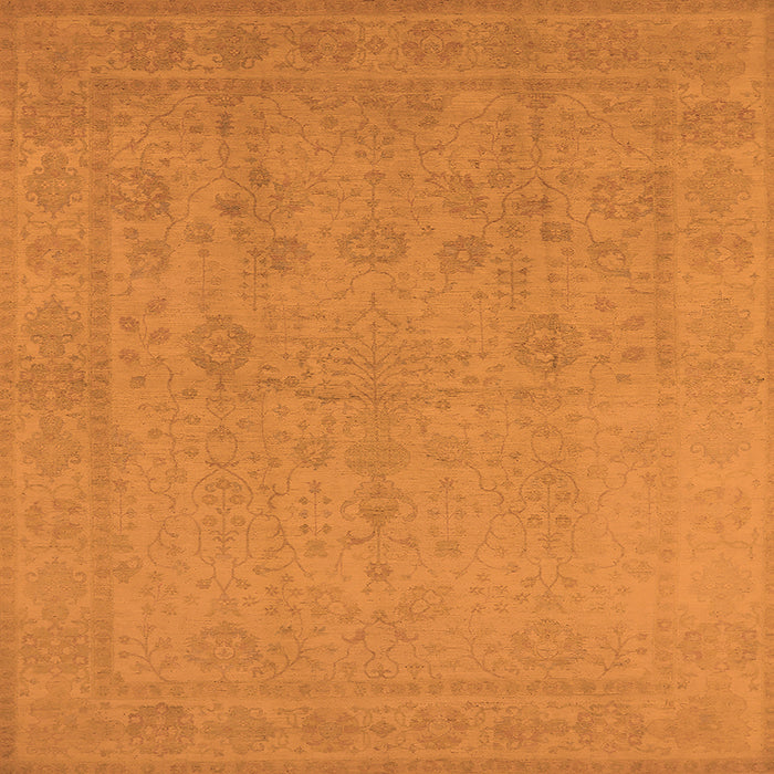 Square Oriental Orange Traditional Rug, urb778org
