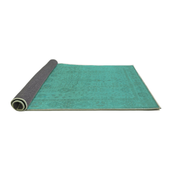 Sideview of Oriental Turquoise Traditional Rug, urb778turq