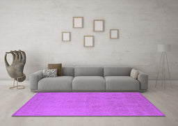 Machine Washable Oriental Purple Traditional Area Rugs in a Living Room, wshurb778pur