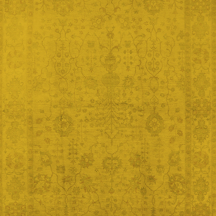 Machine Washable Oriental Yellow Traditional Rug, wshurb778yw