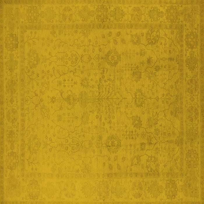 Square Oriental Yellow Traditional Rug, urb778yw