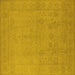 Square Oriental Yellow Traditional Rug, urb778yw