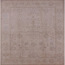 Square Mid-Century Modern Rose Purple Oriental Rug, urb778