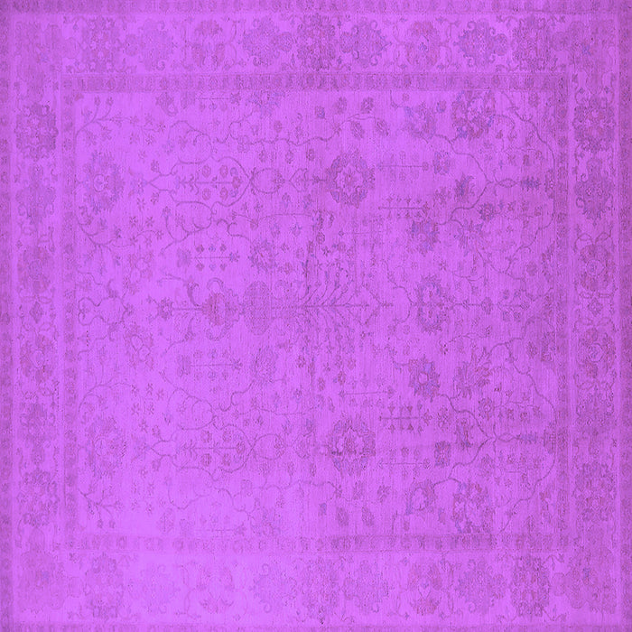 Square Machine Washable Oriental Purple Traditional Area Rugs, wshurb778pur