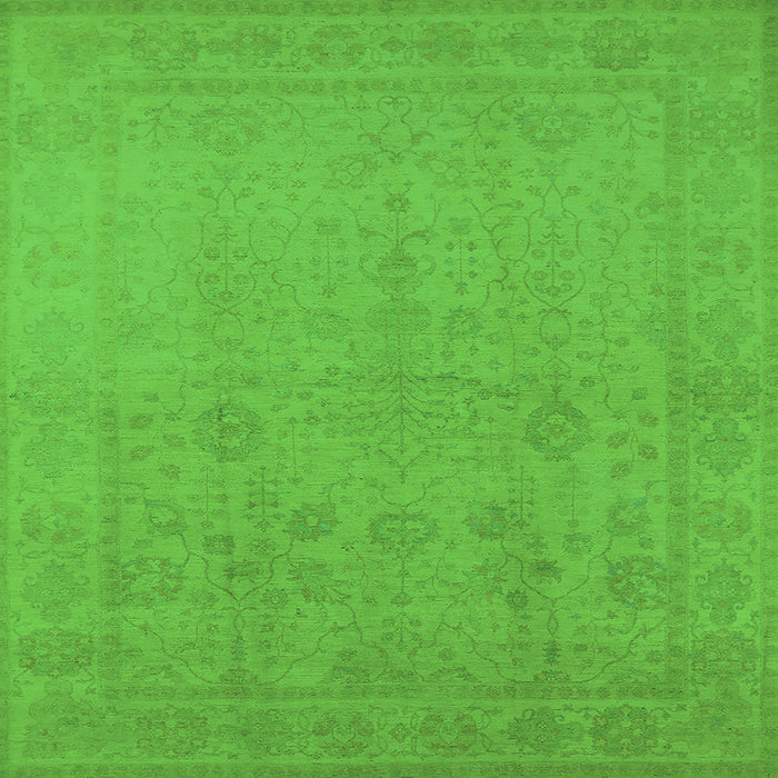 Square Oriental Green Traditional Rug, urb778grn