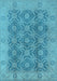 Machine Washable Oriental Light Blue Traditional Rug, wshurb779lblu