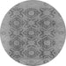 Round Oriental Gray Traditional Rug, urb779gry