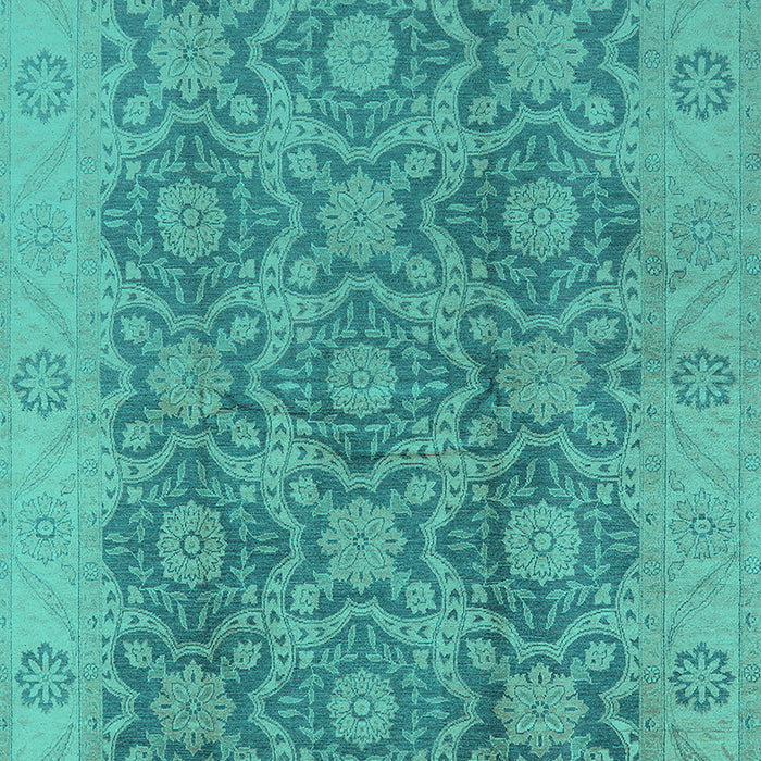 Machine Washable Oriental Turquoise Traditional Area Rugs, wshurb779turq