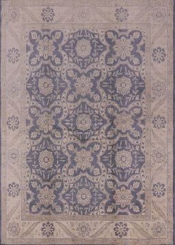 Mid-Century Modern Khaki Rose Pink Oriental Rug, urb779