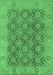 Machine Washable Oriental Emerald Green Traditional Area Rugs, wshurb779emgrn