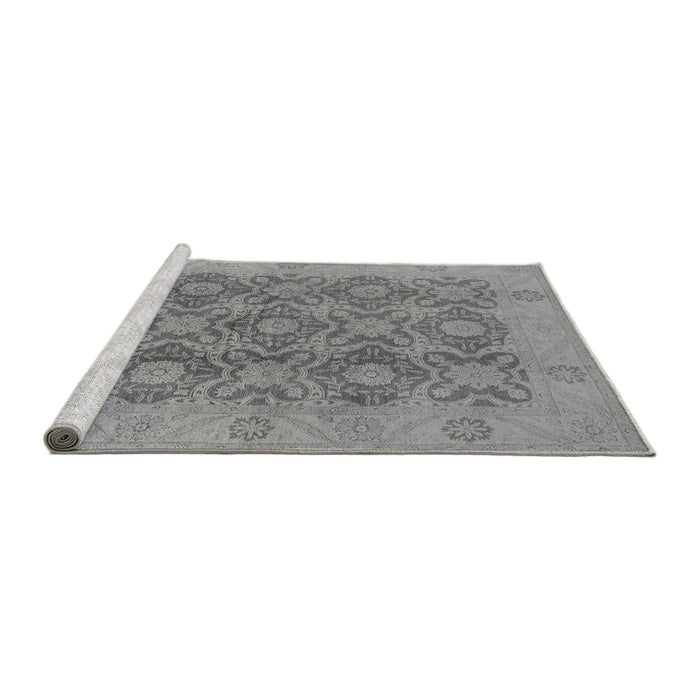 Sideview of Machine Washable Oriental Gray Traditional Rug, wshurb779gry