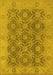 Machine Washable Oriental Yellow Traditional Rug, wshurb779yw