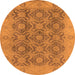 Round Oriental Orange Traditional Rug, urb779org