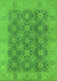 Machine Washable Oriental Green Traditional Area Rugs, wshurb779grn