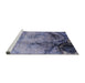 Sideview of Machine Washable Industrial Modern Blue Gray Rug, wshurb780