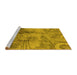 Sideview of Machine Washable Oriental Yellow Industrial Rug, wshurb780yw