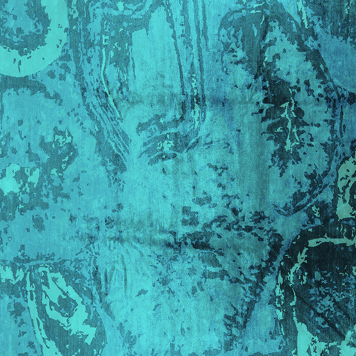 Square Oriental Turquoise Industrial Rug, urb780turq