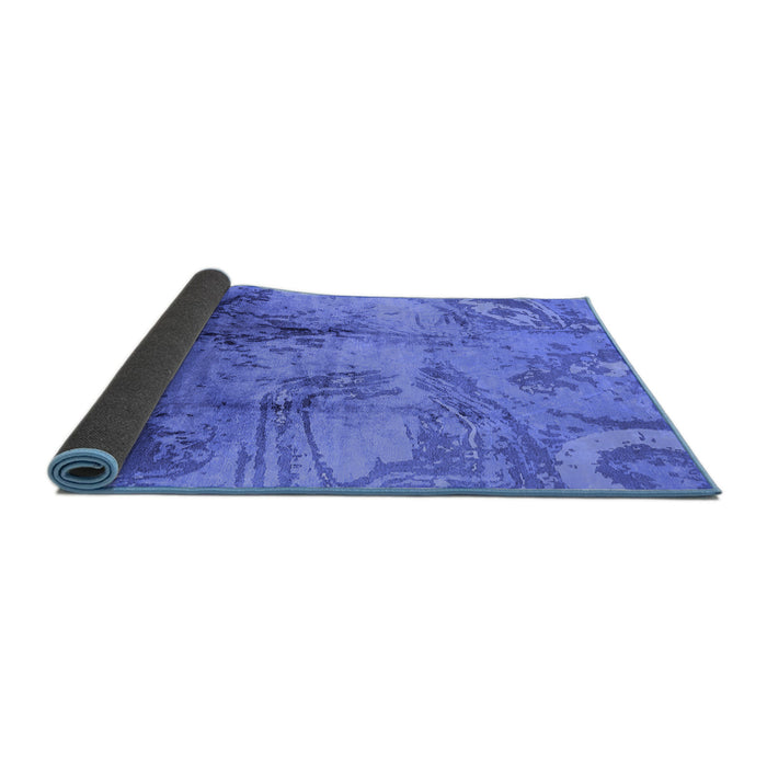 Sideview of Oriental Blue Industrial Rug, urb780blu