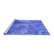 Sideview of Machine Washable Oriental Blue Industrial Rug, wshurb780blu