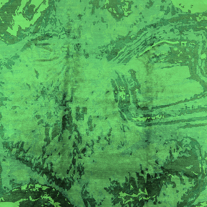 Machine Washable Oriental Green Industrial Area Rugs, wshurb780grn