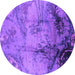 Round Oriental Purple Industrial Rug, urb780pur