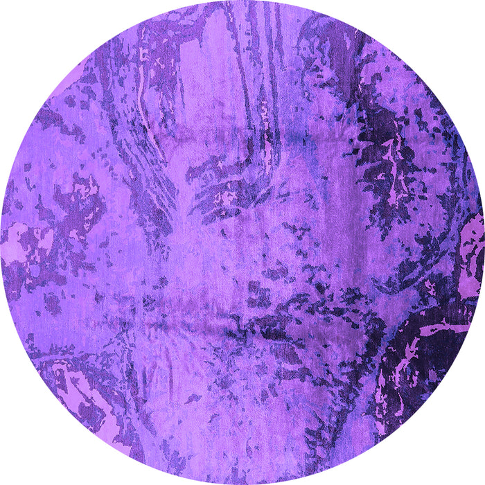 Round Machine Washable Oriental Purple Industrial Area Rugs, wshurb780pur