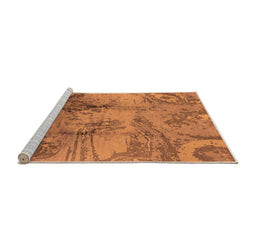 Sideview of Machine Washable Oriental Orange Industrial Area Rugs, wshurb780org