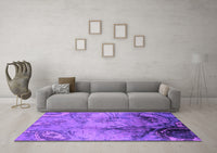 Machine Washable Oriental Purple Industrial Rug, wshurb780pur