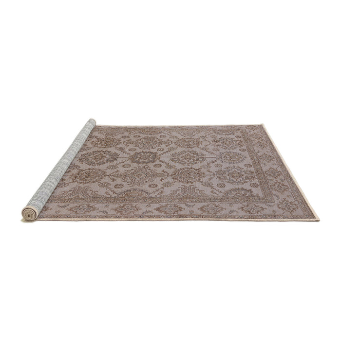 Sideview of Machine Washable Industrial Modern Dark Almond Brown Rug, wshurb781