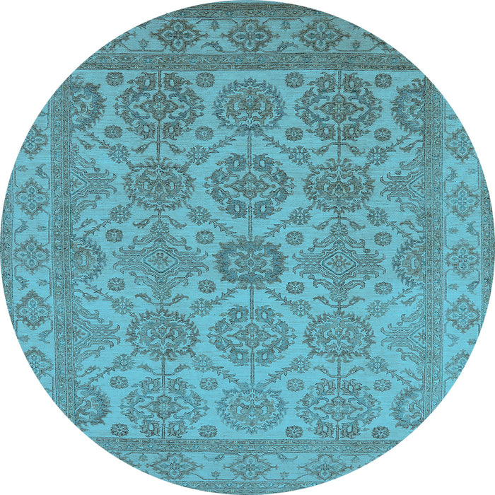 Round Oriental Light Blue Industrial Rug, urb781lblu