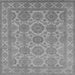 Square Machine Washable Oriental Gray Industrial Rug, wshurb781gry