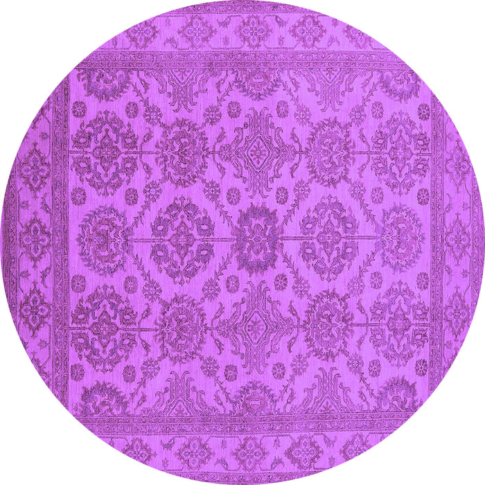 Round Oriental Purple Industrial Rug, urb781pur