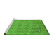 Sideview of Machine Washable Oriental Green Industrial Area Rugs, wshurb781grn