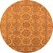 Round Oriental Orange Industrial Rug, urb781org