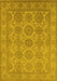 Machine Washable Oriental Yellow Industrial Rug, wshurb781yw