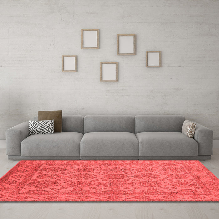 Industrial Red Washable Rugs