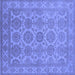 Square Oriental Blue Industrial Rug, urb781blu