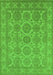 Machine Washable Oriental Green Industrial Area Rugs, wshurb781grn