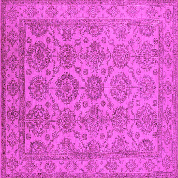 Square Machine Washable Oriental Pink Industrial Rug, wshurb781pnk
