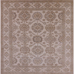 Square Mid-Century Modern Dark Almond Brown Oriental Rug, urb781